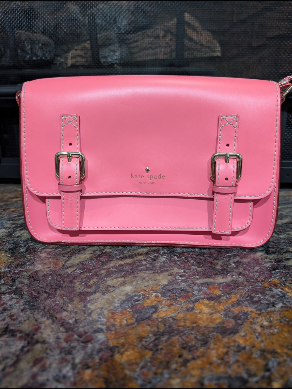kate spade Pink Leather Buckle Crossbody Bag